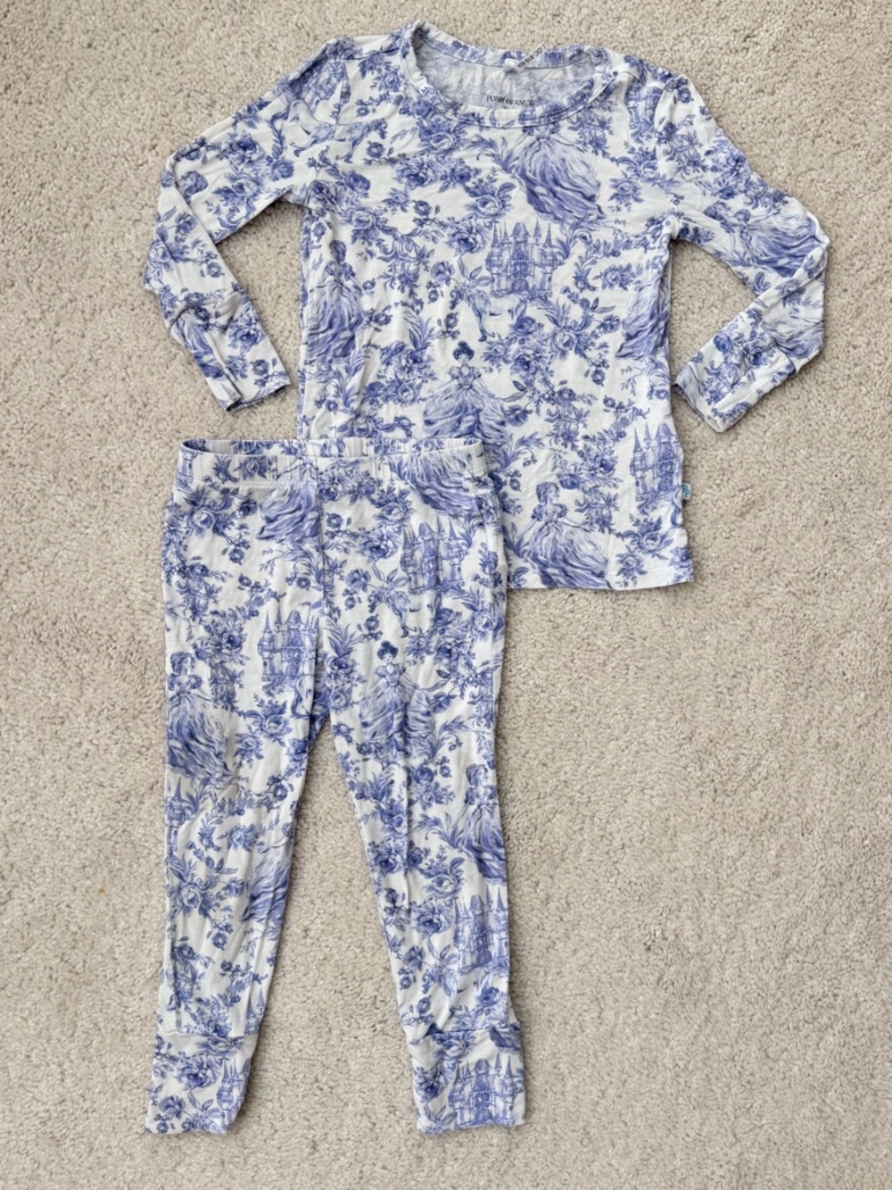 Posh Peanut Briar Print Kids Long Sleeve  Pajama Set